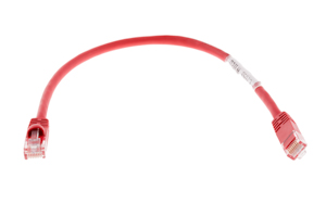 Cat5e Crossover Ethernet Patch Cable, Snagless, 1', Red