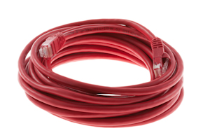 Cat5e Crossover Ethernet Patch Cable, Snagless, 15', Red