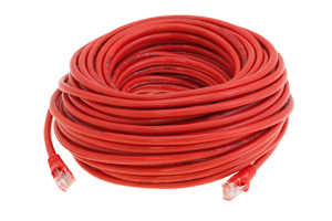 Cat5e Crossover Ethernet Patch Cable, Snagless, 75', Red
