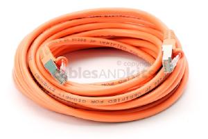 CAT5e Shielded Ethernet Patch Cable, Snagless, 20 Foot, Orange