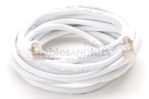 CAT5e Shielded Ethernet Patch Cable, Snagless, 15 Foot, White