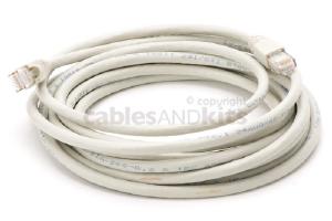 CAT6A Ethernet Patch Cable, Snagless, 15', Gray