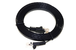 CAT6 Ethernet Patch Cable, Snagless, Flat, 7', Black