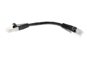 CAT6 Shielded Ethernet Patch Cable, Snagless, 0.5 Foot, Black