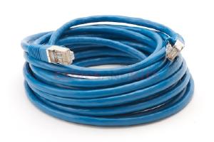 CAT6 Shielded Ethernet Patch Cable, Snagless, 20 Foot, Blue