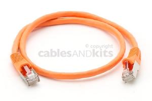 CAT6 Shielded Ethernet Patch Cable, Snagless, 2 Foot, Orange