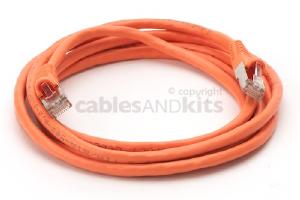 CAT6 Shielded Ethernet Patch Cable, Snagless, 7 Foot, Orange