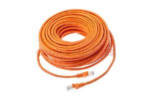 CAT6 Shielded Ethernet Patch Cable, Snagless, 100 Foot, Orange