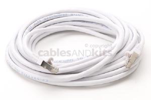 CAT6 Shielded Ethernet Patch Cable, Snagless, 25 Foot, White