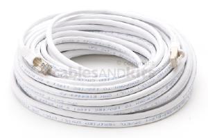 CAT6 Shielded Ethernet Patch Cable, Snagless, 75 Foot, White