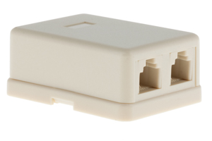 RJ11 Double Port Surface Mount Jack Ivory