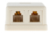 RJ11 Double Port Surface Mount Jack Ivory