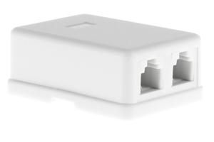 RJ11 Double Port Surface Mount Jack White