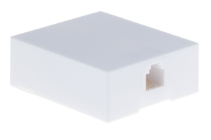 RJ12 Single Port Surface Mount Jack White