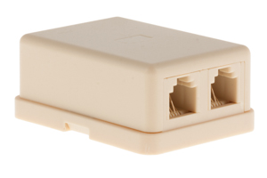 RJ12 Double Port Surface Mount Jack Ivory