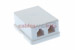 RJ12 Double Port Surface Mount Jack White