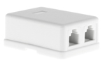 RJ11 Double Port Surface Mount Jack White