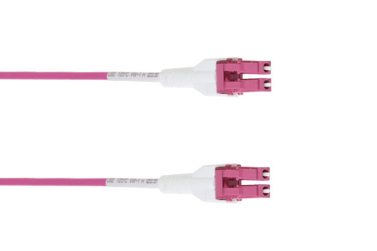 6M OM4 LC LC Violet Fiber Patch Cable 40Gb Multimode Duplex