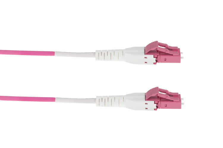 6M OM4 LC LC Violet Fiber Patch Cable 40Gb Multimode Duplex