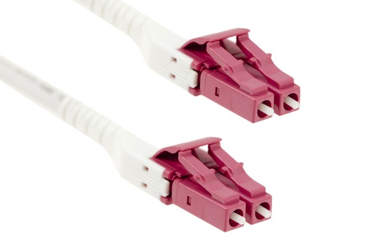 6M OM4 LC LC Violet Fiber Patch Cable 40Gb Multimode Duplex