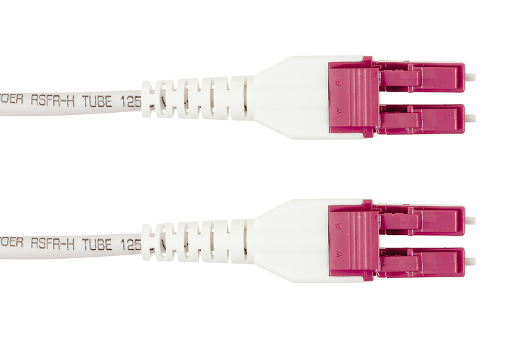 6M OM4 LC LC Violet Fiber Patch Cable 40Gb Multimode Duplex