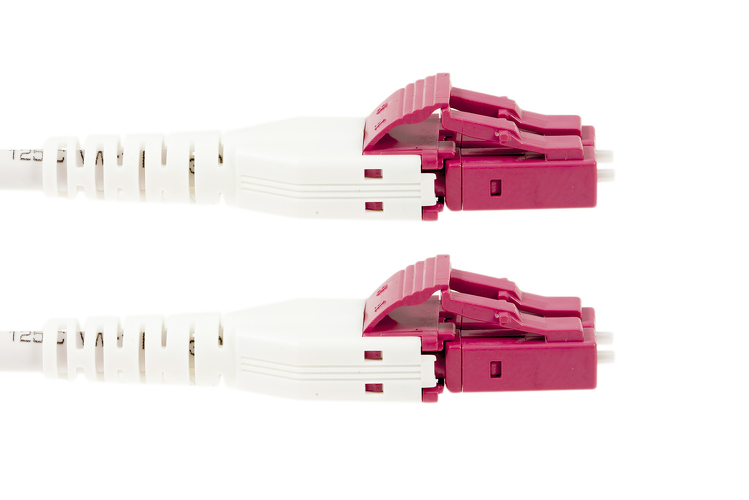 6M OM4 LC LC Violet Fiber Patch Cable 40Gb Multimode Duplex